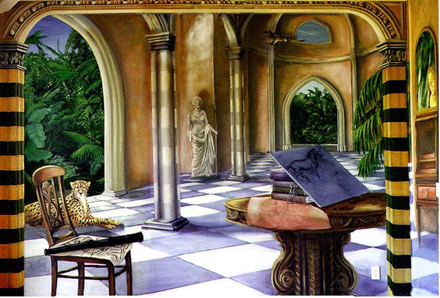 Leonardo Da Vinci in the African Jungle mural