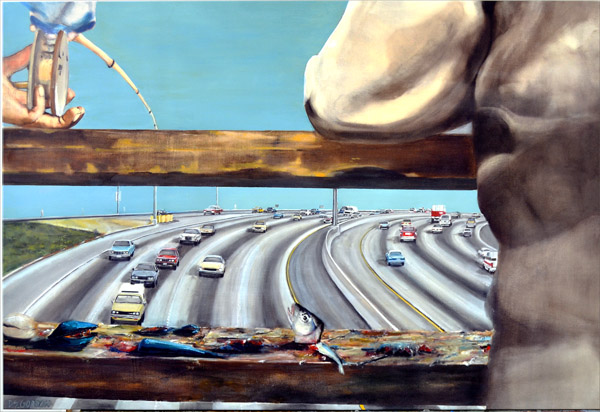 fishing on the freeway
